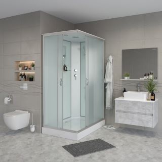 Душевая кабина Niagara NG-43185-14Q 110x80см серебро/матовое